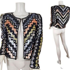 Vintage Stenay Multicolor Sequin Blazer